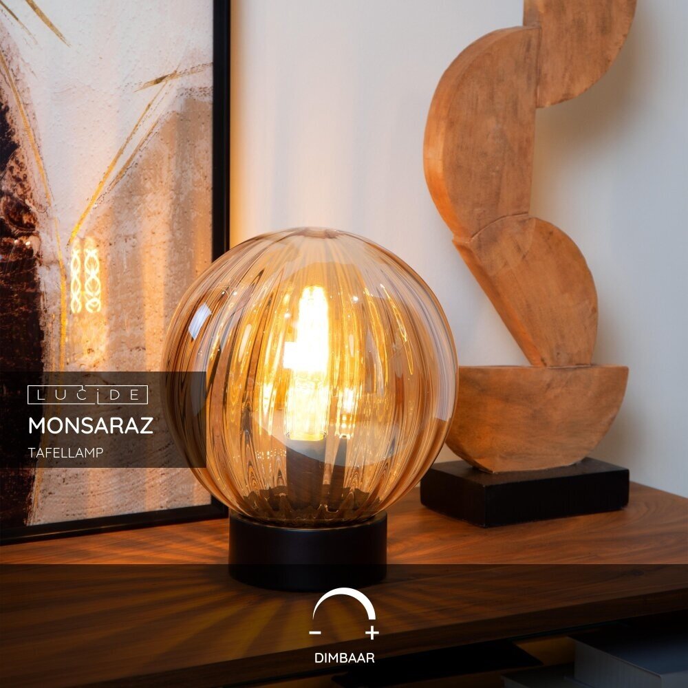 Lucide MONSARAZ - Tischleuchte - Ø 25 cm - 1xE27 - Bernstein Lucide MONSARAZ - Tischleuchte - Ø 25 cm - 1xE27 - Bernstein
