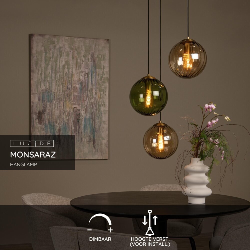 Lucide MONSARAZ - Hängeleuchte - Ø 35 cm - 3xE27 - Grün Lucide MONSARAZ - Hängeleuchte - Ø 35 cm - 3xE27 - Grün