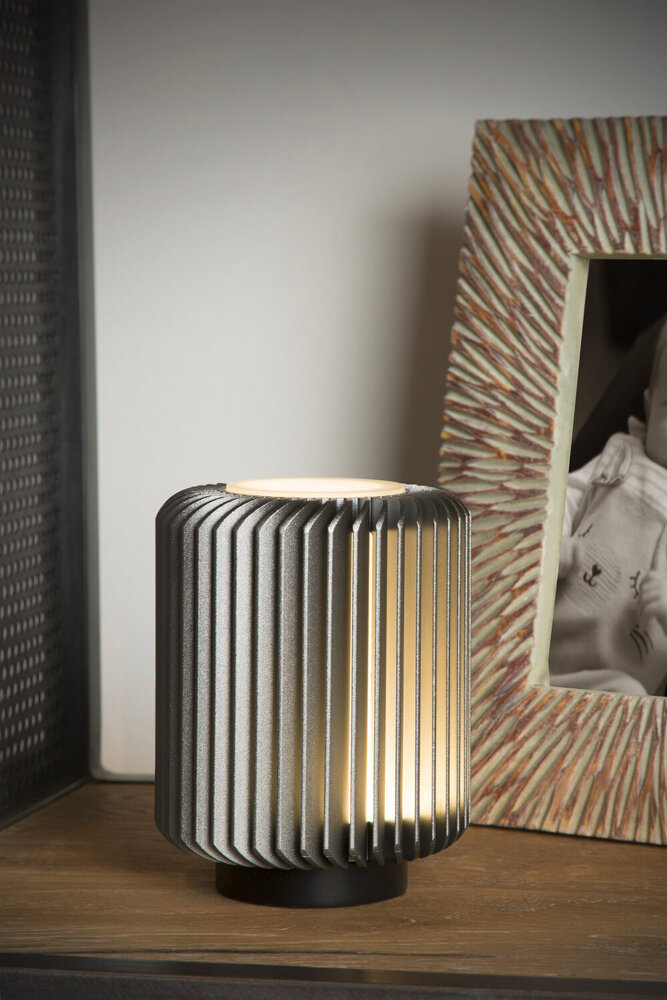 Lucide TURBIN - Tischleuchte - Ø 10,6 cm - LED - 1x5W 3000K - Grau