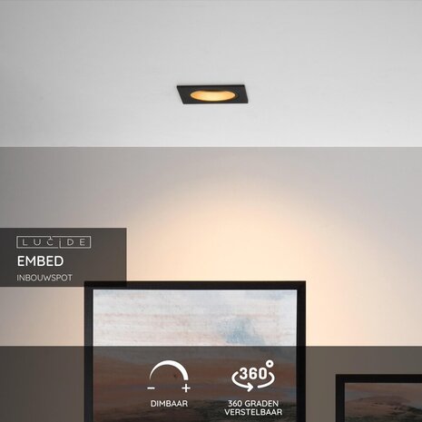 Lucide EMBED - Downlight - 1xGU10 - Schwarz