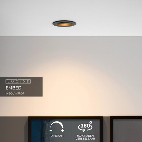 Lucide EMBED - Downlight - Ø 9,1 cm - 1xGU10 - Schwarz Lucide EMBED - Downlight - Ø 9,1 cm - 1xGU10 - Schwarz