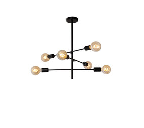 Lucide LESTER - Deckenleuchte - 6xE27 - Schwarz Lucide LESTER - Deckenleuchte - 6xE27 - Schwarz