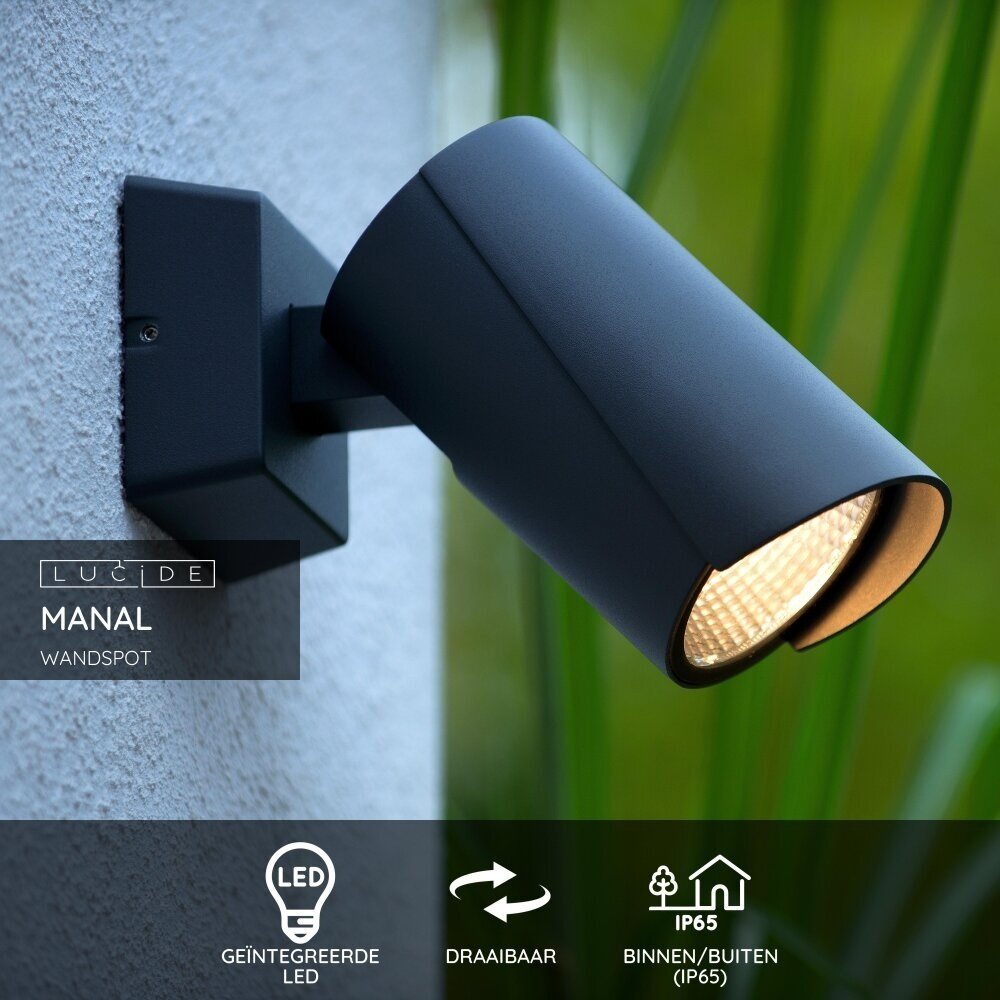 Lucide MANAL - Wandstrahler / Wandleuchte innen/außen - LED - 1x13W 3000K - IP65 - Anthrazit Lucide MANAL - Wandstrahler / Wandleuchte innen/außen - LED - 1x13W 3000K - IP65 - Anthrazit