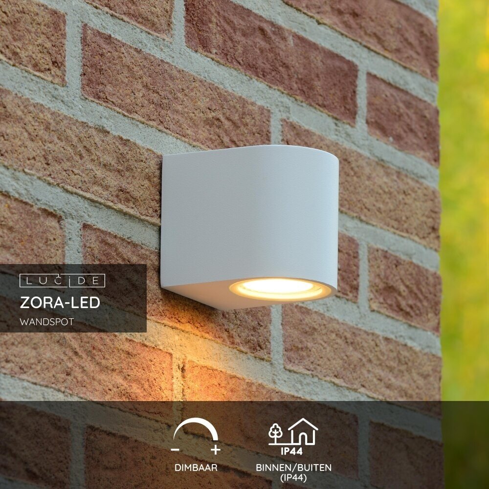 Lucide ZORA-LED - Wandstrahler / Wandleuchte Innen/Außen - LED Dimb. - GU10 - 1x5W 3000K - IP44 - Weiß Lucide ZORA-LED - Wandstrahler / Wandleuchte Innen/Außen - LED Dimb. - GU10 - 1x5W 3000K - IP44 - Weiß