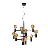 Lucide LEANNE - Hängeleuchte - Ø 65 cm - 10xE27 - Schwarz Lucide LEANNE - Hängeleuchte - Ø 65 cm - 10xE27 - Schwarz