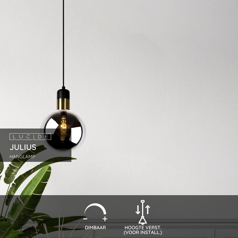 Lucide JULIUS - Hängeleuchte - Ø 20 cm - 1xE27 - Fumé Lucide JULIUS - Hängeleuchte - Ø 20 cm - 1xE27 - Fumé