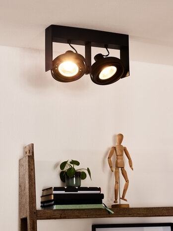Lucide GRIFFON - Deckenstrahler - LED Dim to warm - GU10 (ES111) - 2x12W 2200K/3000K - Schwarz Lucide GRIFFON - Deckenstrahler - LED Dim to warm - GU10 (ES111) - 2x12W 2200K/3000K - Schwarz