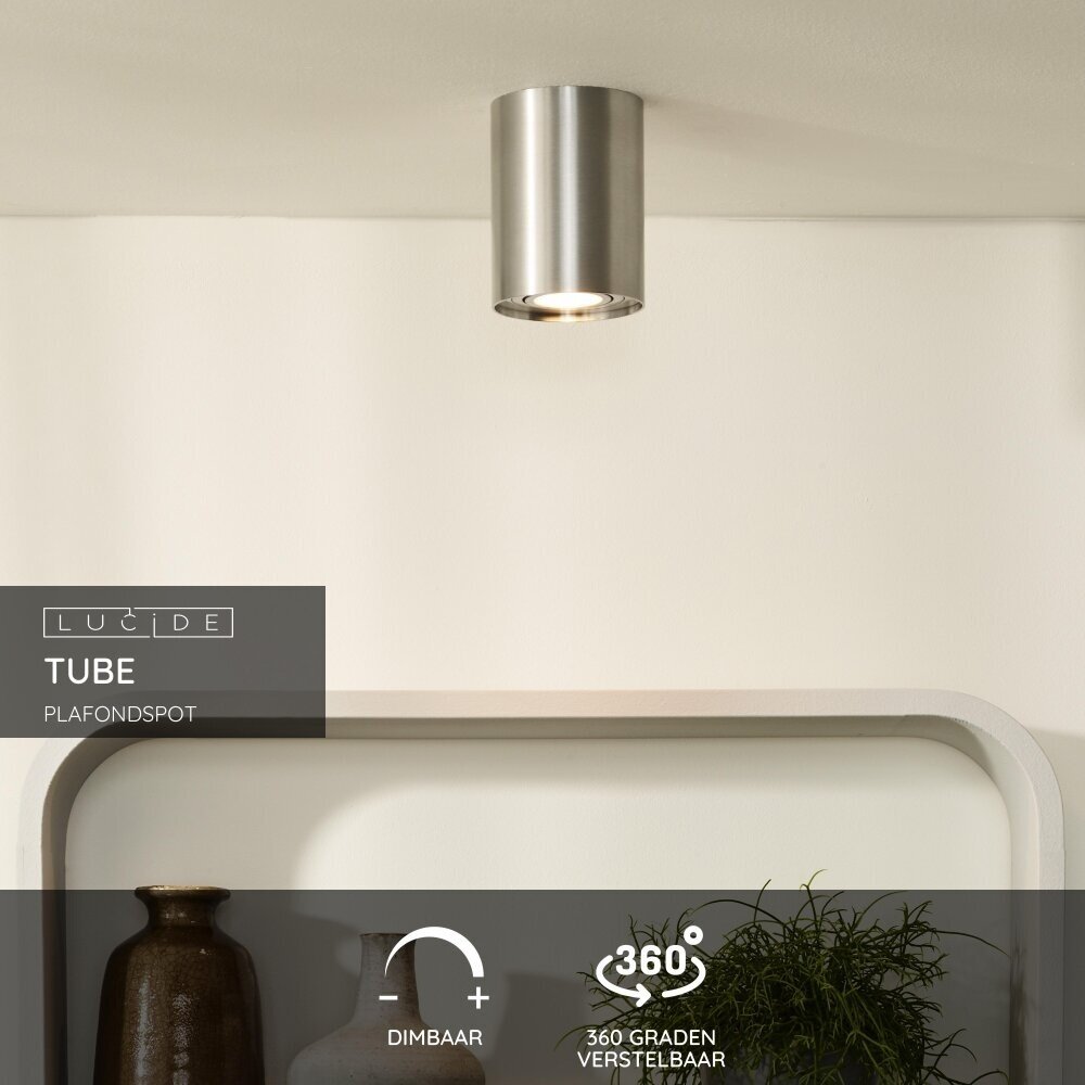Lucide TUBE - Deckenstrahler - Ø 9,6 cm - 1xGU10 - Mattchrom Lucide TUBE - Deckenstrahler - Ø 9,6 cm - 1xGU10 - Mattchrom