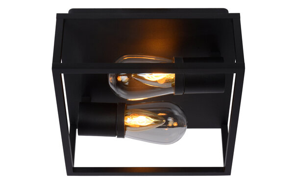 Lucide CARLYN - Deckenleuchte Bad - 2xE14 - IP54 - Schwarz Lucide CARLYN - Deckenleuchte Bad - 2xE14 - IP54 - Schwarz
