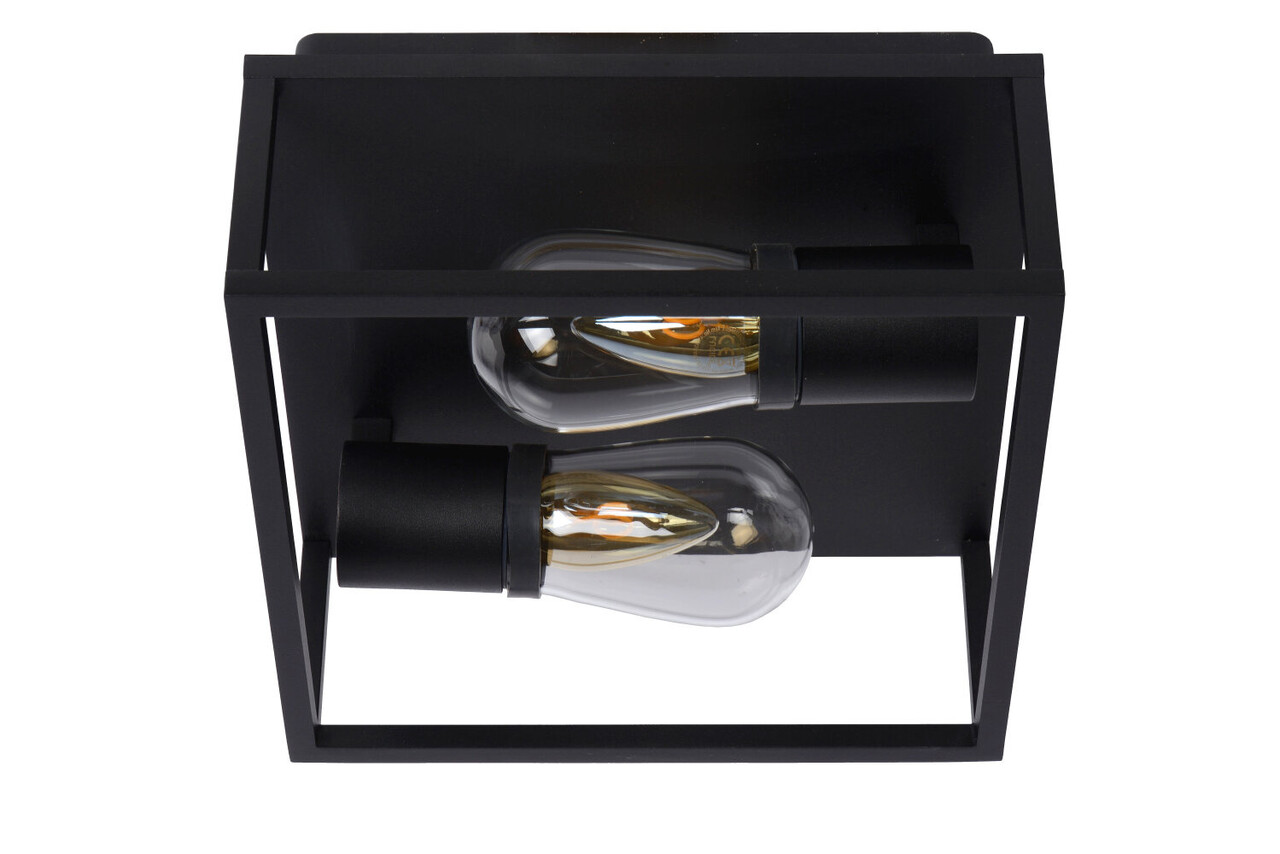 Lucide CARLYN - Deckenleuchte Bad - 2xE14 - IP54 - Schwarz Lucide CARLYN - Deckenleuchte Bad - 2xE14 - IP54 - Schwarz