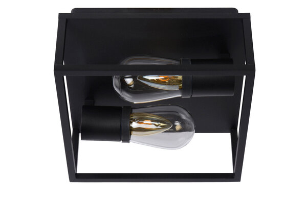 Lucide CARLYN - Deckenleuchte Bad - 2xE14 - IP54 - Schwarz Lucide CARLYN - Deckenleuchte Bad - 2xE14 - IP54 - Schwarz
