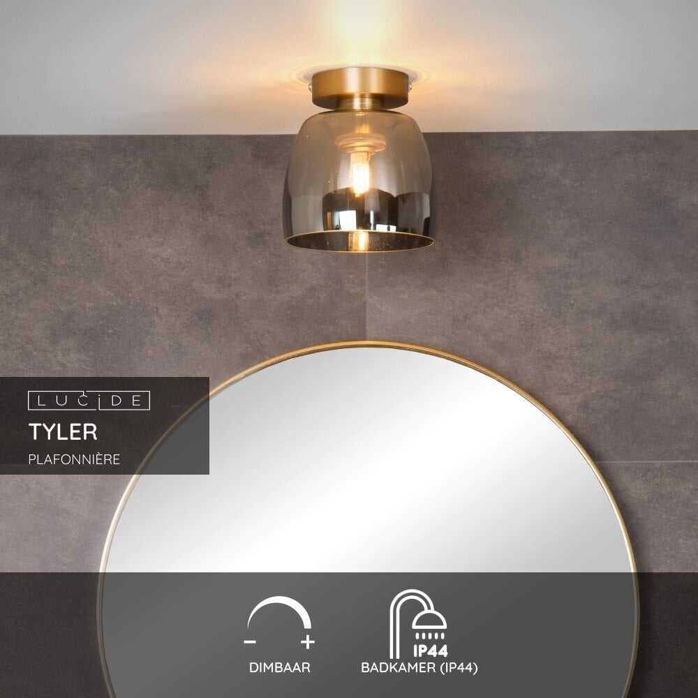 Lucide TYLER - Deckenleuchte Badezimmer - Ø 16,1 cm - 1xG9 - IP44 - Mattes Gold / Messing Lucide TYLER - Deckenleuchte Badezimmer - Ø 16,1 cm - 1xG9 - IP44 - Mattes Gold / Messing