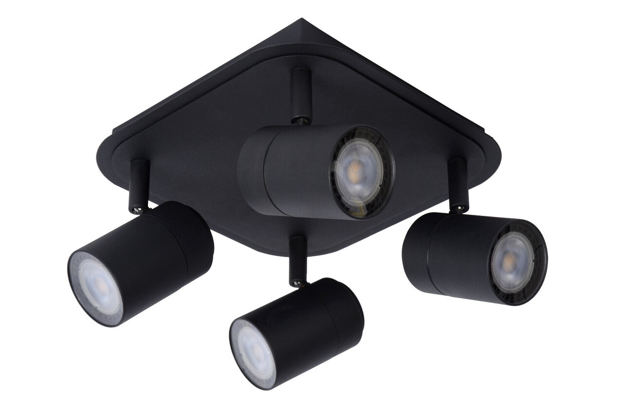 Lucide LENNERT - Deckenstrahler Bad - LED Dimb. - GU10 - 4x5W 3000K - IP44 - Schwarz Lucide LENNERT - Deckenstrahler Bad - LED Dimb. - GU10 - 4x5W 3000K - IP44 - Schwarz