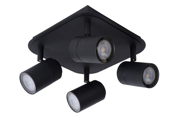 Lucide LENNERT - Deckenstrahler Bad - LED Dimb. - GU10 - 4x5W 3000K - IP44 - Schwarz Lucide LENNERT - Deckenstrahler Bad - LED Dimb. - GU10 - 4x5W 3000K - IP44 - Schwarz