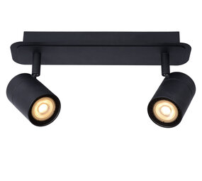 Lucide LENNERT - Deckenstrahler Bad - LED Dimb. - GU10 - 2x5W 3000K - IP44 - Schwarz Lucide LENNERT - Deckenstrahler Bad - LED Dimb. - GU10 - 2x5W 3000K - IP44 - Schwarz
