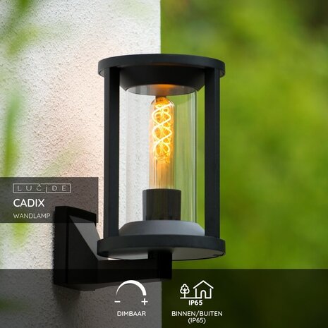 Lucide CADIX - Wandleuchte Innen/Außen - 1xE27 - IP65 - Schwarz Lucide CADIX - Wandleuchte Innen/Außen - 1xE27 - IP65 - Schwarz