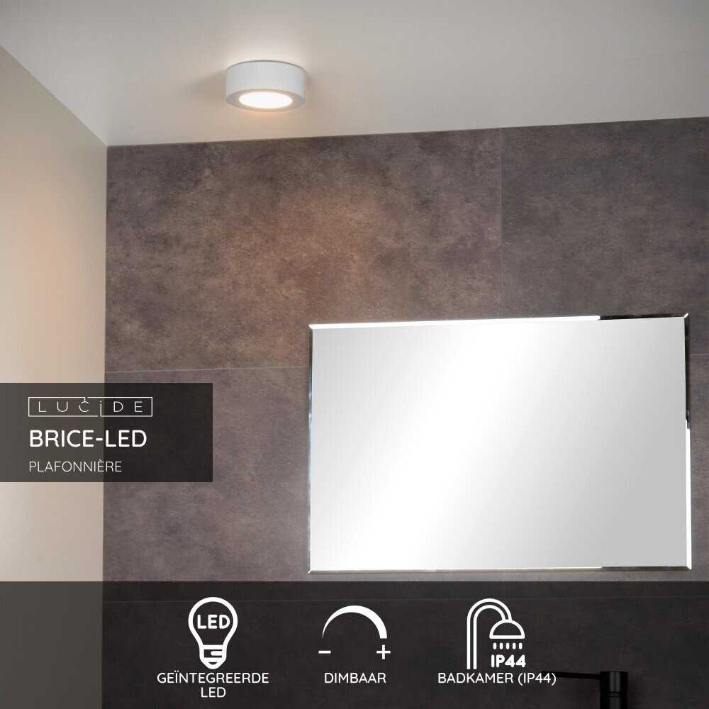 Lucide BRICE-LED - Deckenleuchte Bad - Ø 11,7 cm - LED Dimb. - 1x8W 3000K - IP44 - Weiß Lucide BRICE-LED - Deckenleuchte Bad - Ø 11,7 cm - LED Dimb. - 1x8W 3000K - IP44 - Weiß