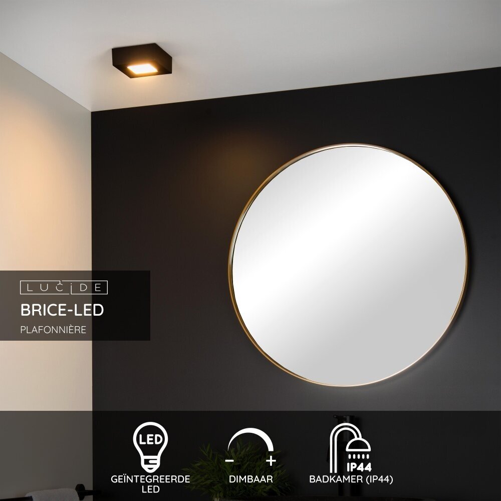 Lucide BRICE-LED - Deckenleuchte Bad - LED Dimb. - 1x8W 3000K - IP44 - Schwarz Lucide BRICE-LED - Deckenleuchte Bad - LED Dimb. - 1x8W 3000K - IP44 - Schwarz