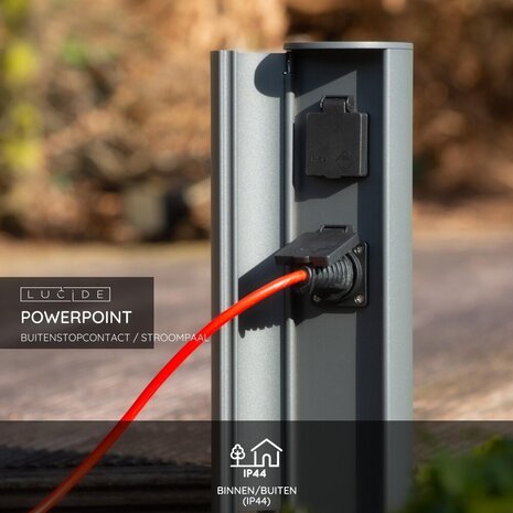 Lucide POWERPOINT - Steckdosensäule für den Außenbereich - Steckdosen mit Stifterdung - Typ E - FR, BE, POL, SVK & CZE Standard - Ø 10 cm - IP44 ? Anthrazit Lucide POWERPOINT - Steckdosensäule für den Außenbereich - Steckdosen mit Stifterdung - Typ E - FR, BE, POL, SVK & CZE Standard - Ø 10 cm - IP44 ? Anthrazit