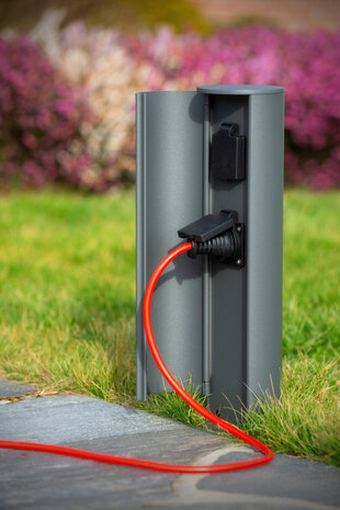 Lucide POWERPOINT - Steckdosensäule für den Außenbereich - Steckdosen mit Stifterdung - Typ E - FR, BE, POL, SVK & CZE Standard - Ø 10 cm - IP44 ? Anthrazit Lucide POWERPOINT - Steckdosensäule für den Außenbereich - Steckdosen mit Stifterdung - Typ E - FR, BE, POL, SVK & CZE Standard - Ø 10 cm - IP44 ? Anthrazit