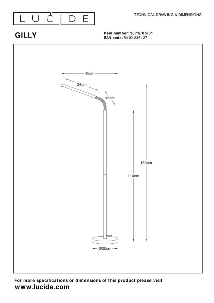 Lucide GILLY - Leselampe - LED - 1x6W 2700K - Weiß Lucide GILLY - Leselampe - LED - 1x6W 2700K - Weiß