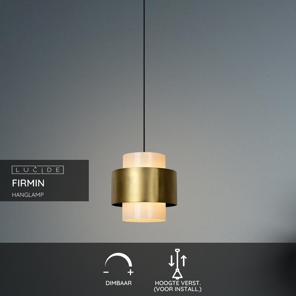 Lucide FIRMIN - Hängeleuchte - Ø 30 cm - 1xE27 - Matt Gold / Messing