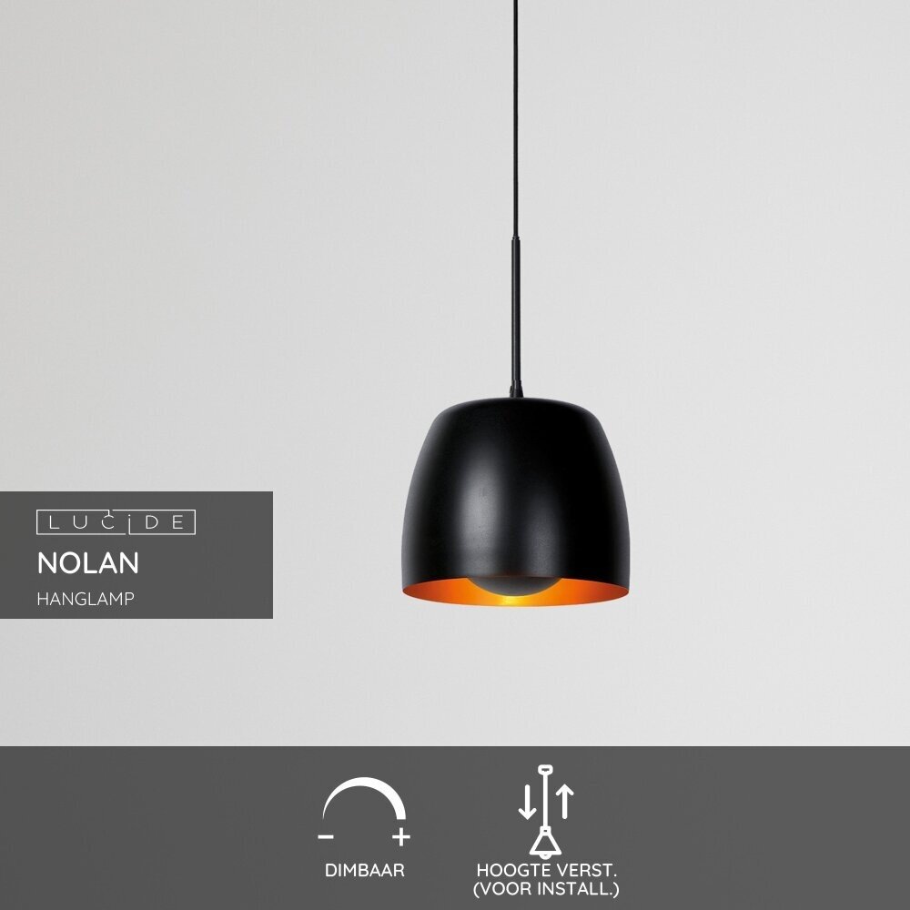 Lucide NOLAN - Hängeleuchte - Ø 24 cm - 1xE27 - Schwarz Lucide NOLAN - Hängeleuchte - Ø 24 cm - 1xE27 - Schwarz