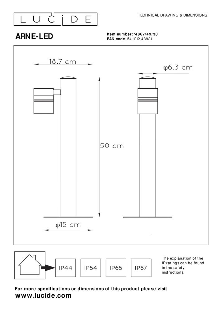 Lucide ARNE-LED - Sockellampe - Ø 6,3 cm - LED - GU10 - 1x5W 2700K - IP44 - Schwarz Lucide ARNE-LED - Sockellampe - Ø 6,3 cm - LED - GU10 - 1x5W 2700K - IP44 - Schwarz