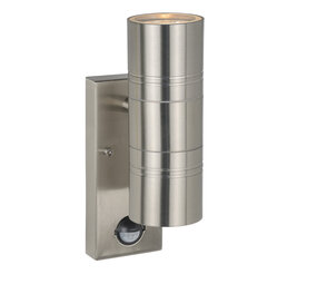 Lucide ARNE-LED IR - Wandstrahler / Wandleuchte Innen/Außen - Ø 6,3 cm - LED - GU10 - 2x5W 2700K - IP44 - Bewegungs- & Tag/Nachtsensor - Mattchrom Lucide ARNE-LED IR - Wandstrahler / Wandleuchte Innen/Außen - Ø 6,3 cm - LED - GU10 - 2x5W 2700K - IP44 - Bewegungs- & Tag/Nachtsensor - Mattchrom