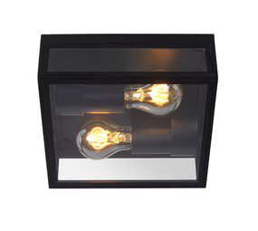 Lucide DUKAN - Deckenleuchte Indoor/Outdoor - 2xE27 - IP65 - Schwarz Lucide DUKAN - Deckenleuchte Indoor/Outdoor - 2xE27 - IP65 - Schwarz