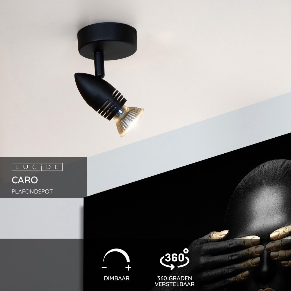 Lucide CARO - Deckenstrahler - Ø 9 cm - 1xGU10 - Schwarz Lucide CARO - Deckenstrahler - Ø 9 cm - 1xGU10 - Schwarz