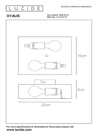 Lucide OVALIS - Wandleuchte - 2xE14 - Weiß Lucide OVALIS - Wandleuchte - 2xE14 - Weiß
