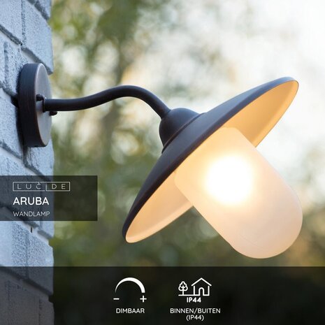 Lucide ARUBA - Wandleuchte Indoor/Outdoor - Ø 30 cm - 1xE27 - IP44 - Rostbraun Lucide ARUBA - Wandleuchte Indoor/Outdoor - Ø 30 cm - 1xE27 - IP44 - Rostbraun