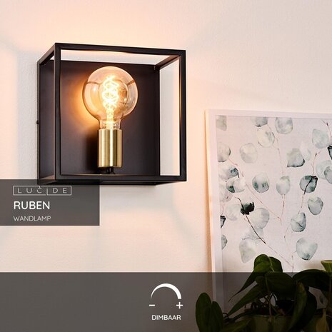 Lucide RUBEN - Wandleuchte - 1xE27 - Schwarz Lucide RUBEN - Wandleuchte - 1xE27 - Schwarz