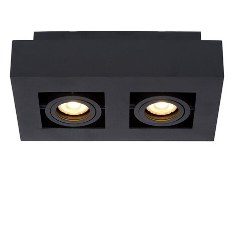 Lucide XIRAX - Deckenstrahler - LED Dim to warm - GU10 - 2x5W 2200K/3000K - Schwarz Lucide XIRAX - Deckenstrahler - LED Dim to warm - GU10 - 2x5W 2200K/3000K - Schwarz