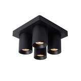Lucide NIGEL - Deckenstrahler - LED Dim to warm - GU10 - 4x5W 2200K/3000K - Schwarz Lucide NIGEL - Deckenstrahler - LED Dim to warm - GU10 - 4x5W 2200K/3000K - Schwarz