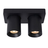 Lucide NIGEL - Deckenstrahler - LED Dim to warm - GU10 - 2x5W 2200K/3000K - Schwarz Lucide NIGEL - Deckenstrahler - LED Dim to warm - GU10 - 2x5W 2200K/3000K - Schwarz