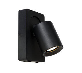 Lucide NIGEL - Nachttischlampe / Wandlampe - LED Dim to warm - GU10 - 1x5W 2200K/3000K - Mit USB-Ladestation - Schwarz Lucide NIGEL - Nachttischlampe / Wandlampe - LED Dim to warm - GU10 - 1x5W 2200K/3000K - Mit USB-Ladestation - Schwarz