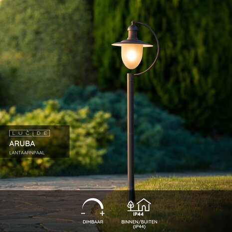 Lucide ARUBA - Lampenmast - Ø 25 cm - 1xE27 - IP44 - Rostbraun Lucide ARUBA - Lampenmast - Ø 25 cm - 1xE27 - IP44 - Rostbraun