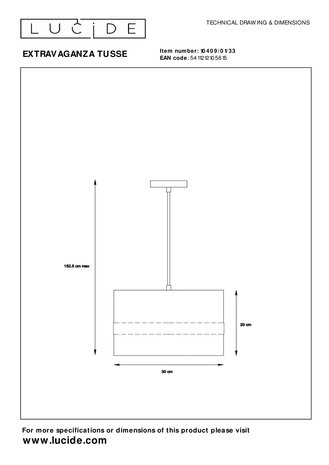 Lucide EXTRAVAGANZA TUSSE - Hängeleuchte - Ø 30 cm - 1xE27 - Grün