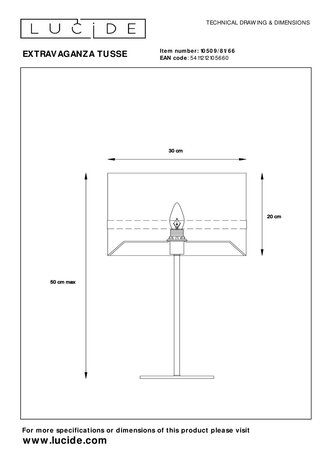 Lucide EXTRAVAGANZA TUSSE - Tischleuchte - Ø 30 cm - 1xE14 - Rosa Lucide EXTRAVAGANZA TUSSE - Tischleuchte - Ø 30 cm - 1xE14 - Rosa
