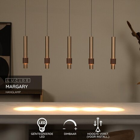 Lucide MARGARY - Hängeleuchte - LED Dimb. - 5x4,2W 2700K - Kaffee Lucide MARGARY - Hängeleuchte - LED Dimb. - 5x4,2W 2700K - Kaffee