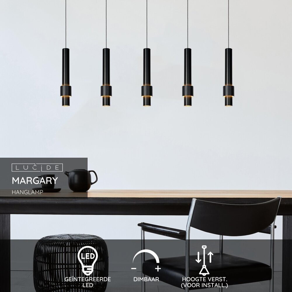 Lucide MARGARY - Hängeleuchte - LED Dimb. - 5x4,2W 2700K - Schwarz Lucide MARGARY - Hängeleuchte - LED Dimb. - 5x4,2W 2700K - Schwarz