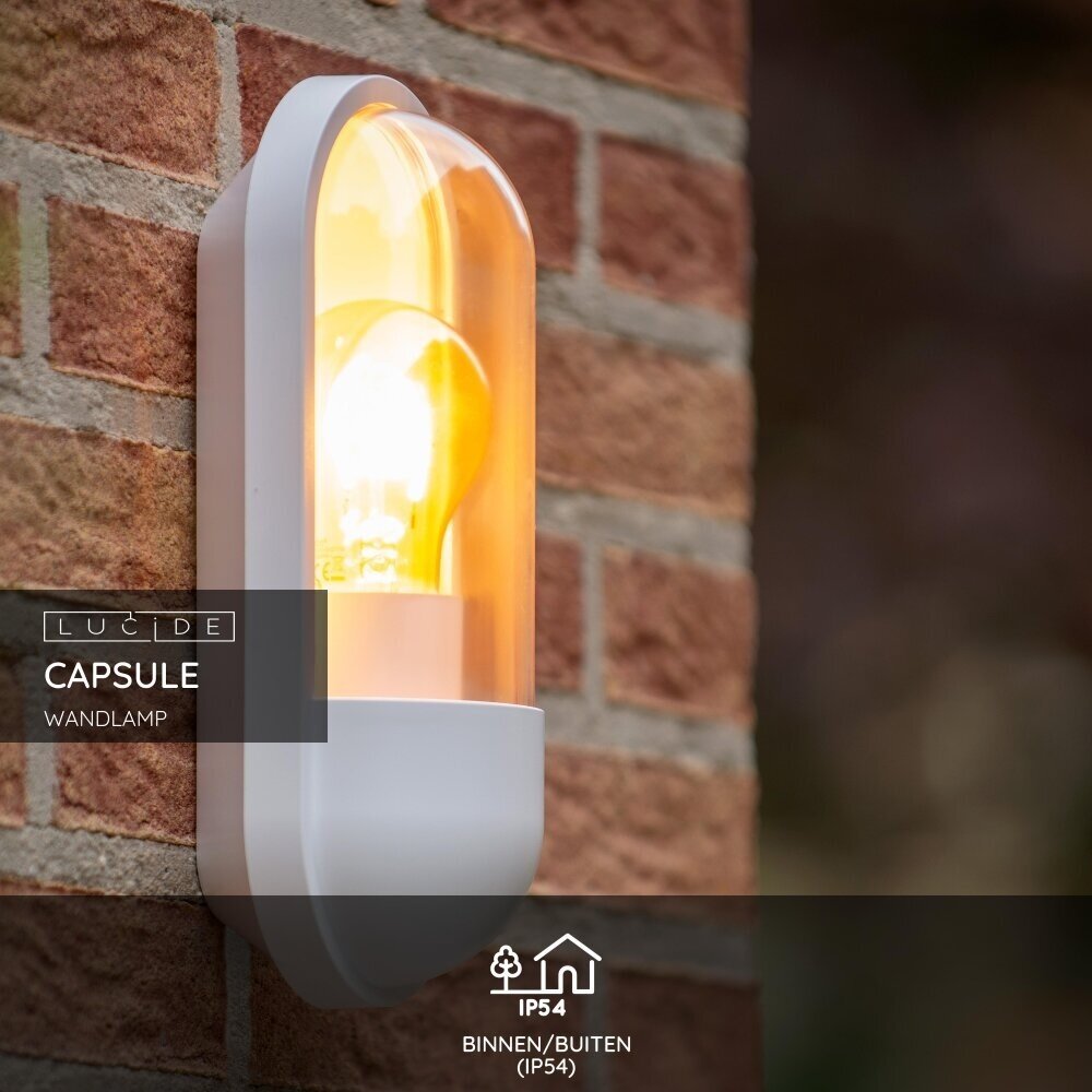 Lucide CAPSULE - Wandleuchte Innen/Außen - 1xE27 - IP54 - Weiß Lucide CAPSULE - Wandleuchte Innen/Außen - 1xE27 - IP54 - Weiß