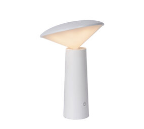 Lucide JIVE - Wiederaufladbare Tischleuchte Innen/Außen - Batterie/Batterie - Ø 13,7 cm - LED Dimb. - CCT - 1x3W 2800K/6500K - IP44 - Weiß