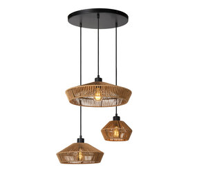 Lucide YUNKAI - Hängeleuchte - Ø 60 cm - 3xE27 - Natur Lucide YUNKAI - Hängeleuchte - Ø 60 cm - 3xE27 - Natur