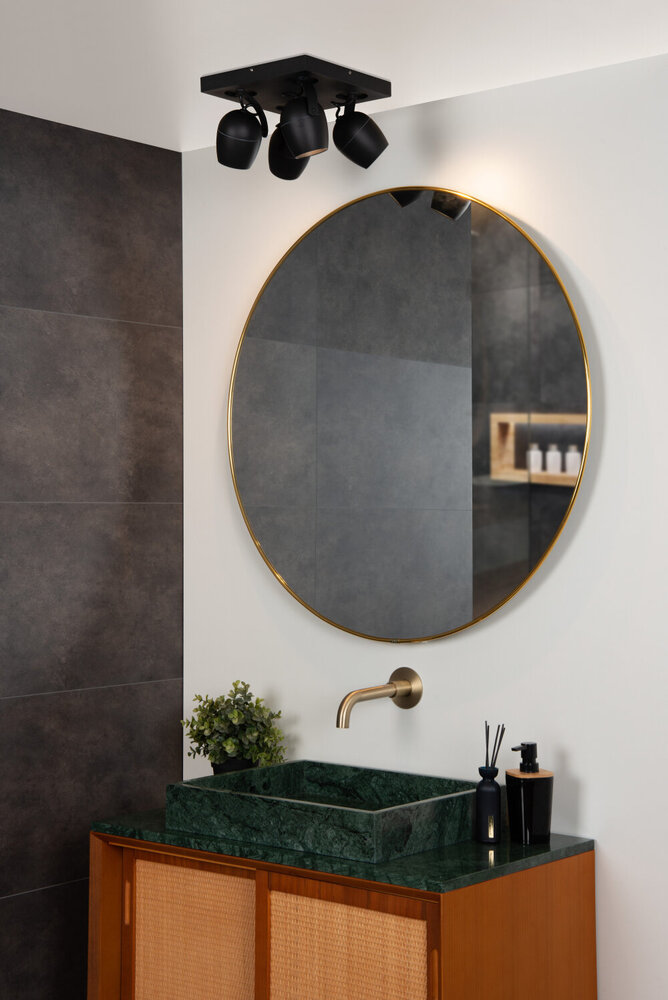 Lucide PRESTON - Deckenstrahler für das Badezimmer - 4xGU10 - IP44 - Schwarz
