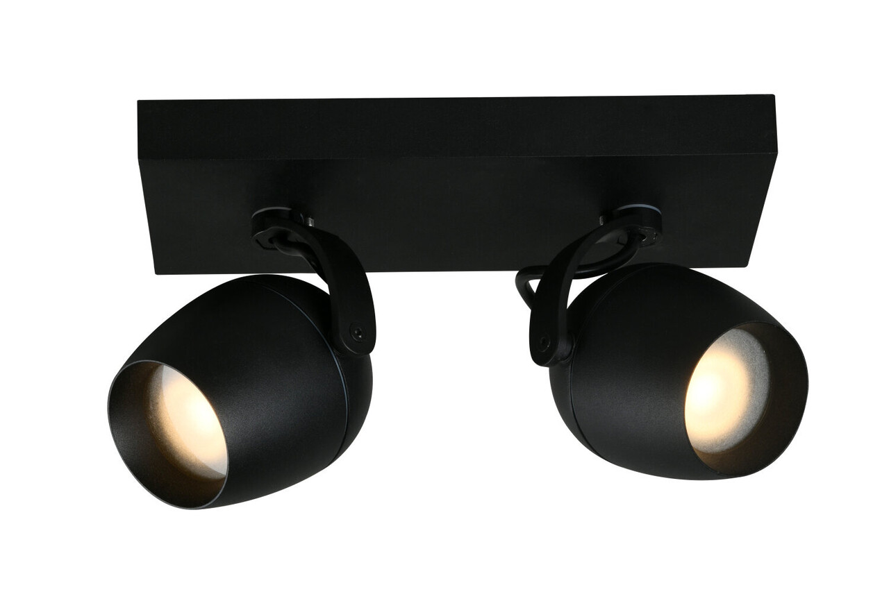Lucide PRESTON - Deckenstrahler Bad - 2xGU10 - IP44 - Schwarz Lucide PRESTON - Deckenstrahler Bad - 2xGU10 - IP44 - Schwarz