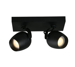 Lucide PRESTON - Deckenstrahler Bad - 2xGU10 - IP44 - Schwarz Lucide PRESTON - Deckenstrahler Bad - 2xGU10 - IP44 - Schwarz