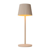 Lucide JUSTINE - Wiederaufladbare Tischleuchte Innen/Außen - Batterie/Batterie - LED Dimb. - 1x2W 2700K - IP54 - Mit kabelloser Ladestation - Beige Lucide JUSTINE - Wiederaufladbare Tischleuchte Innen/Außen - Batterie/Batterie - LED Dimb. - 1x2W 2700K - IP54 - Mit kabelloser Ladestation - Beige